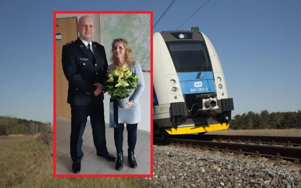 Lenka Valentová přijala od policejního ředitele územního odboru Tachov Tomáše Müllera poděkování za své statečné jednání