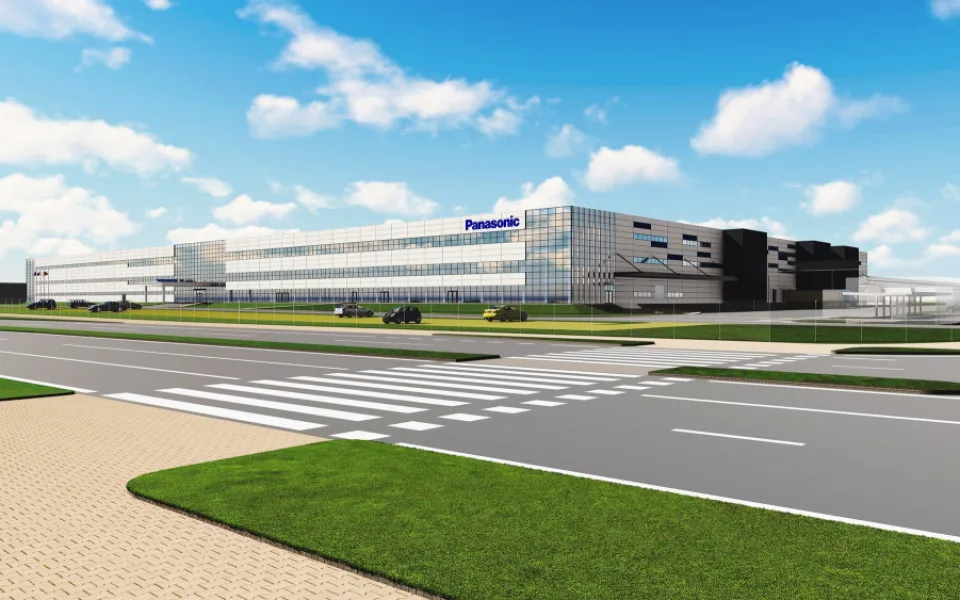 Vizualizace nového výrobního závodu Panasonic na tepelná čerpadla, jehož výstavba má být dokončena na jaře roku 2025.