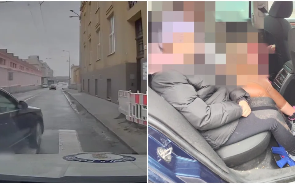 VIDEO: Řidič pod vlivem vezl v autě nepřipoutané děti, navíc nedal přednost projíždějícím vozu policie