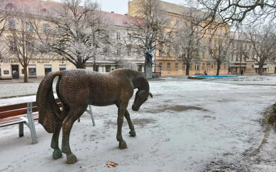Díky neobvyklému meteorologickému jevu napadl ráno jen v centru Plzně sníh. Jde o průmyslové sněžení
