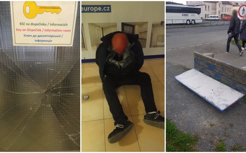 Na autobusovém nádraží řádil opilec, vyhrožoval i fyzickou likvidací, zastavili ho až strážníci