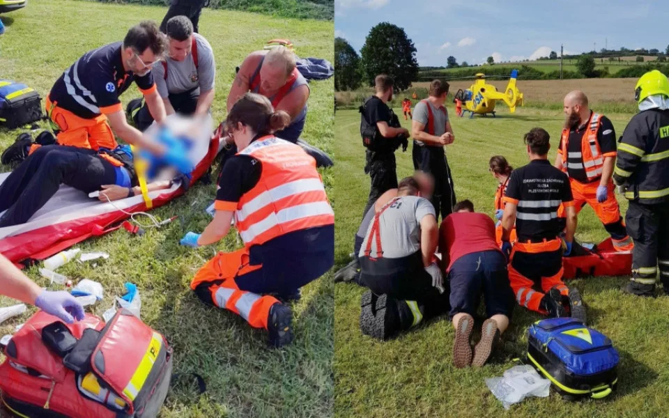 Paraglidista se zřítil během letu a při pádu utrpěl těžké zranění