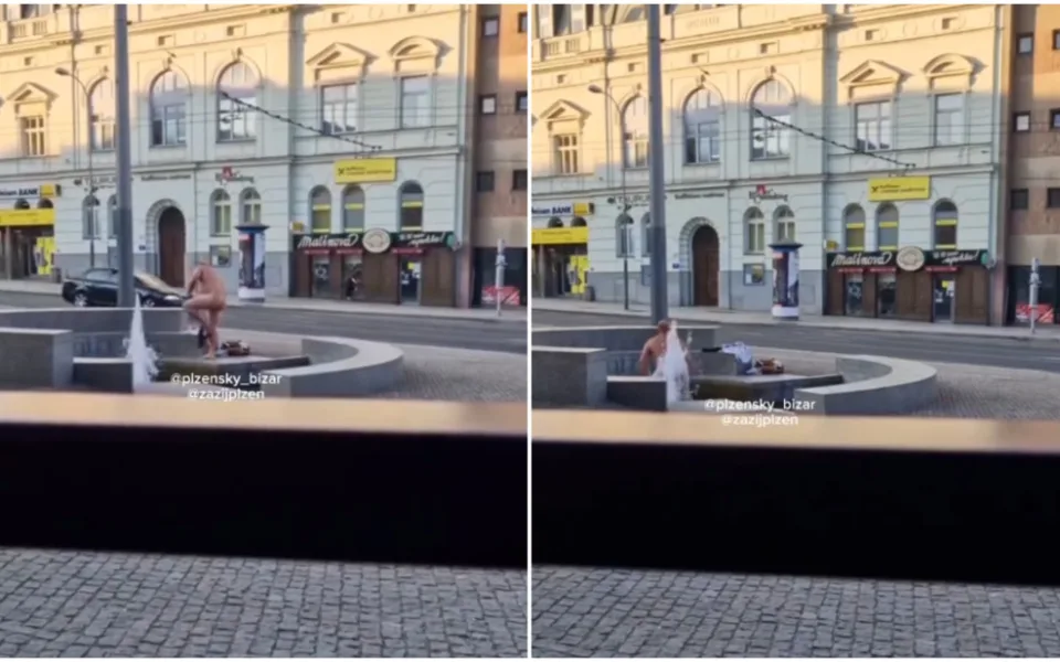 VIDEO: Policie pátrá po muži, který si zcela nahý a před zraky kolemjdoucích umýval v kašně pozadí