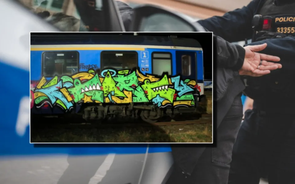 Policisté dopadli sprejery, kteří řádili na nádražích. Vagony a lokomotivy ozdobili hlavami krokodýlů