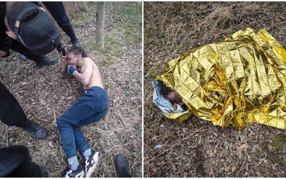 Polonahý muž ležel v lesíků poblíž garáží, měl potíže s dýcháním a celý se třásl zimou