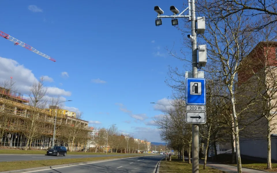 Úsekové měření Studentská, bod A směr centrum