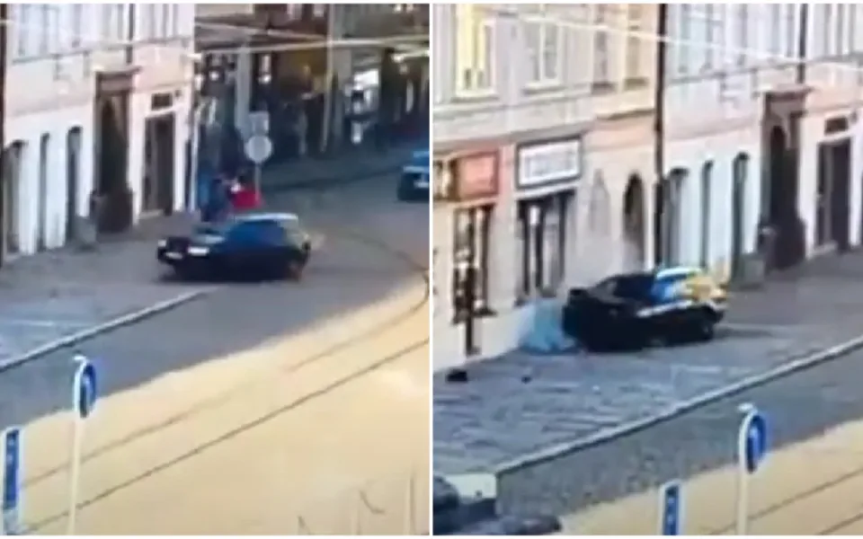 Mladík v Audi zkoušel driftovat na náměstí, boural pár metrů od radnice