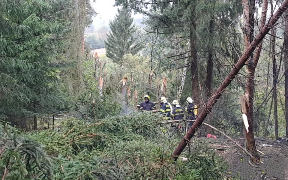 Menší letadlo se zřítilo na Plzeňsku a začalo hořet. Byl vyhlášen režim mimořádné situace