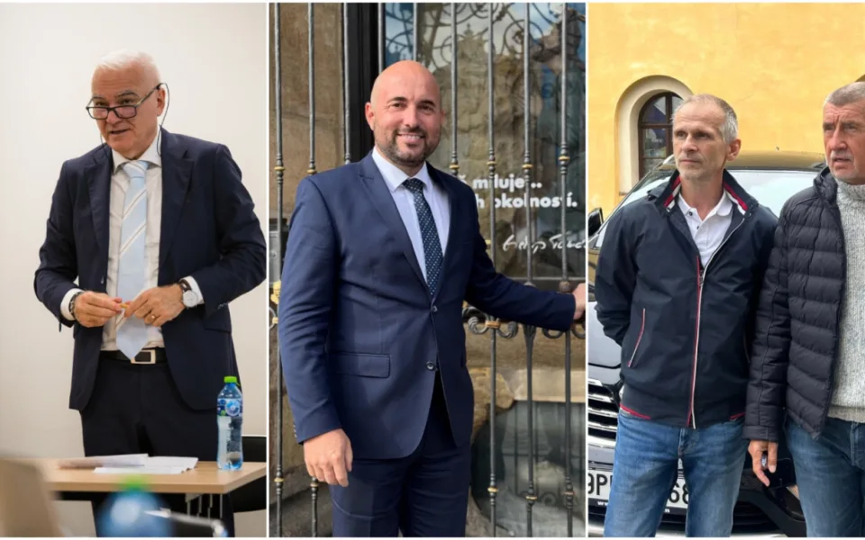 Hejtman Kamal Farhan, primátor Roman Zarzycký, starosta stříbra a náměstek hejtmana Martin Záhoř