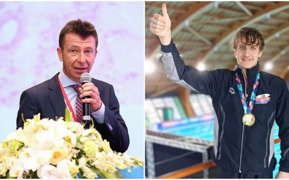 Ondřej Hes a plavec David Kratochvíl