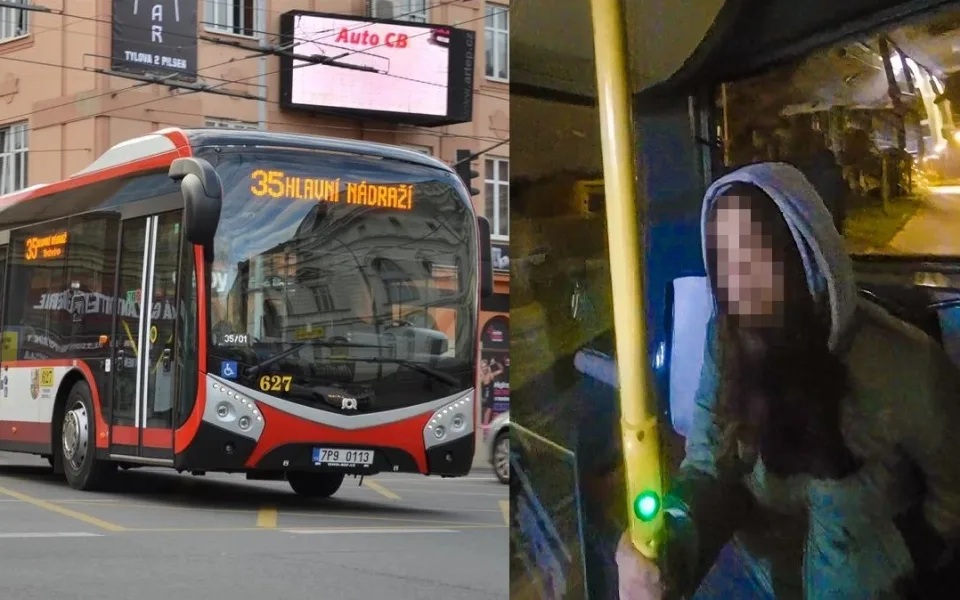 Řidiči autobusu neuniklo podivné chování školačky, která cestovala nočním spojem