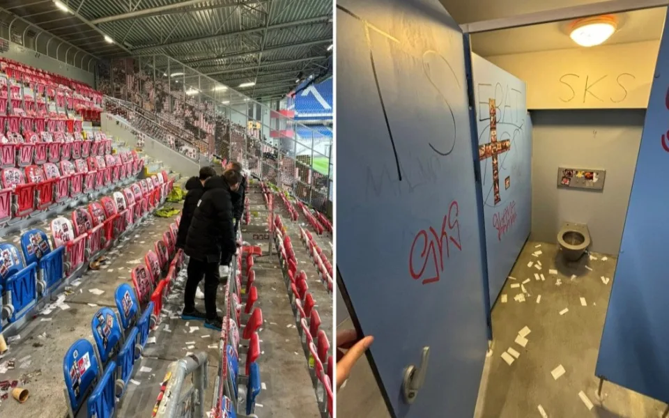 Slavia dostala rekordní pokutu 600 000 za řádění fanoušků a demolici stadionu v Plzni