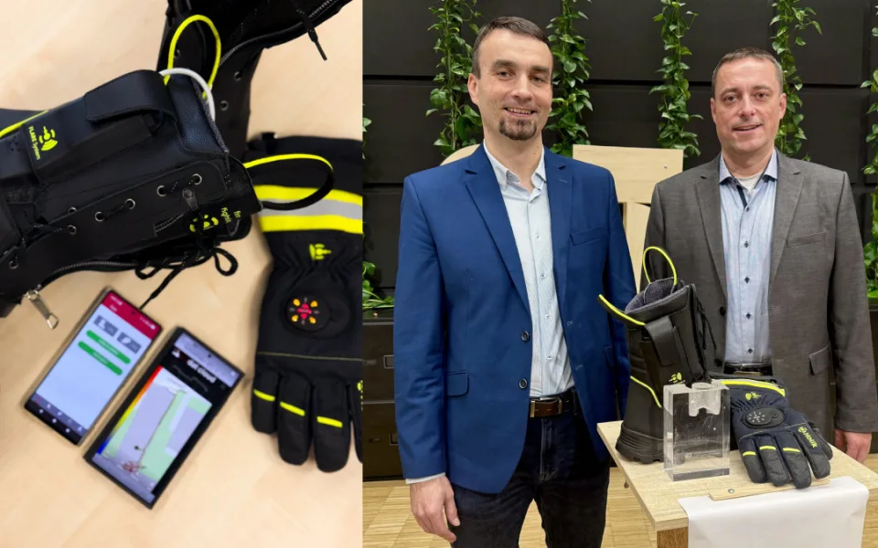 Autoři chytrých bot i rukavice Radek Soukup a Petr Kašpar