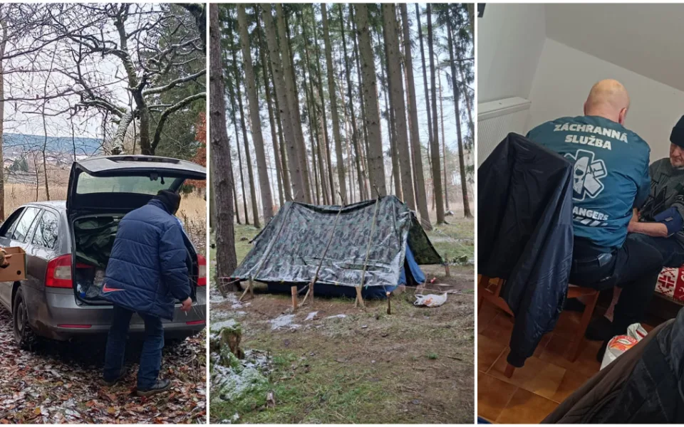Stovky lidí se složily na pomoc seniorovi, který málem umrzl v lese pod stanem
