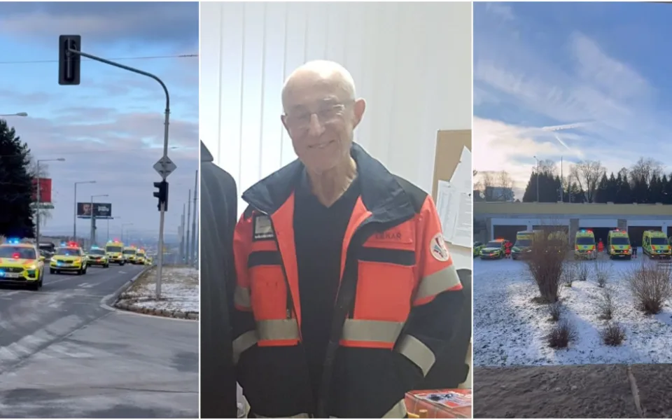 VIDEO: Záchranáři se rozloučili s oblíbeným kolegou, pracoval ještě ve svých 80 letech