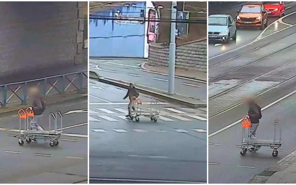 Brázdil ulice města s vozíkem z hobby marketu. Jen jsem si ho půjčil, tvrdil