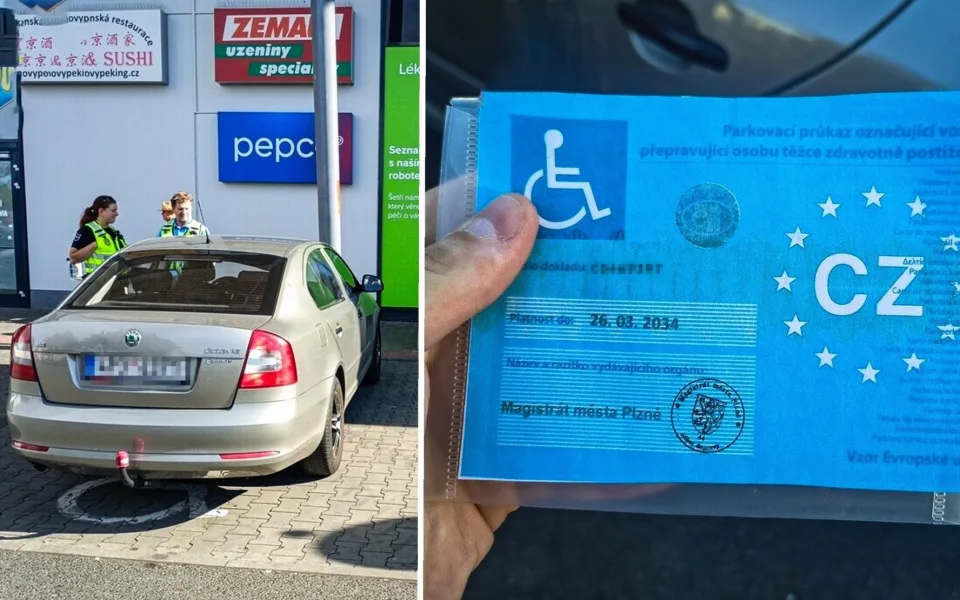 Na místě pro invalidy parkoval s kopií průkazu O7. Arogantní řidič přišel o auto