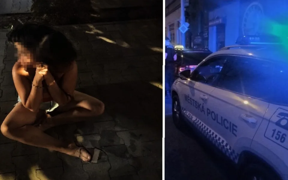 Záchrana mladé ženy, která zkolabovala na ulici