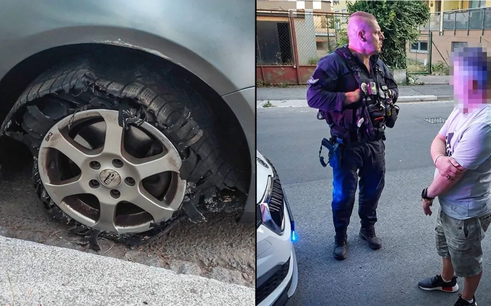 Řidič prý o takto masivním defektu pneumatiky nevěděl